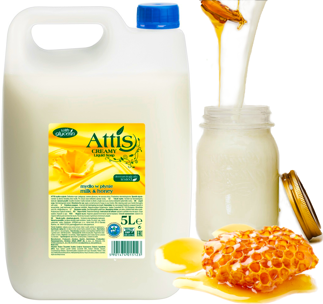 

Gold Drop mydło w płynie Attis 5L Mleko i miód
