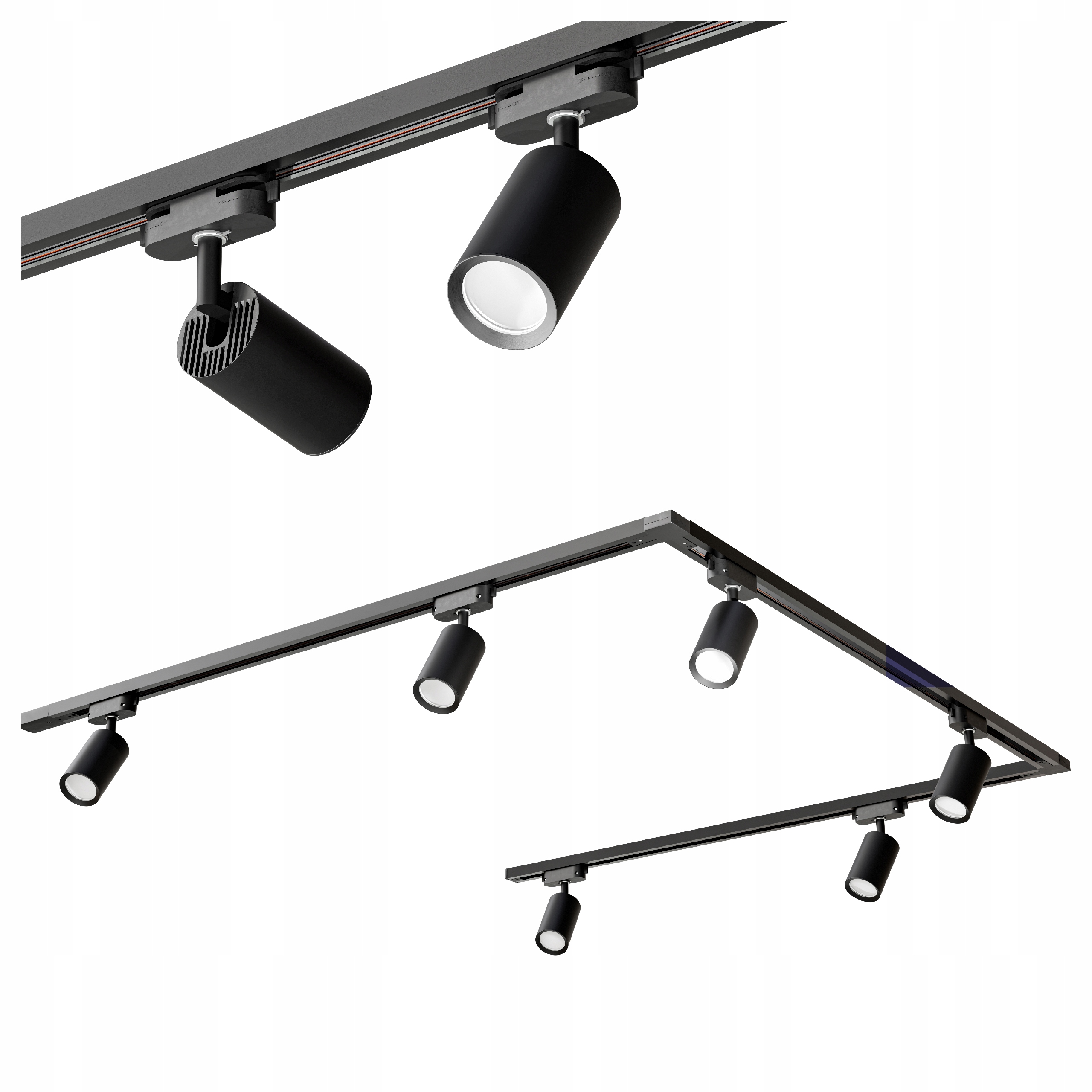 Sada kolejnicová lišta 3x 1 m 6x Led halogenové svítidlo GU10 Spotová lampa