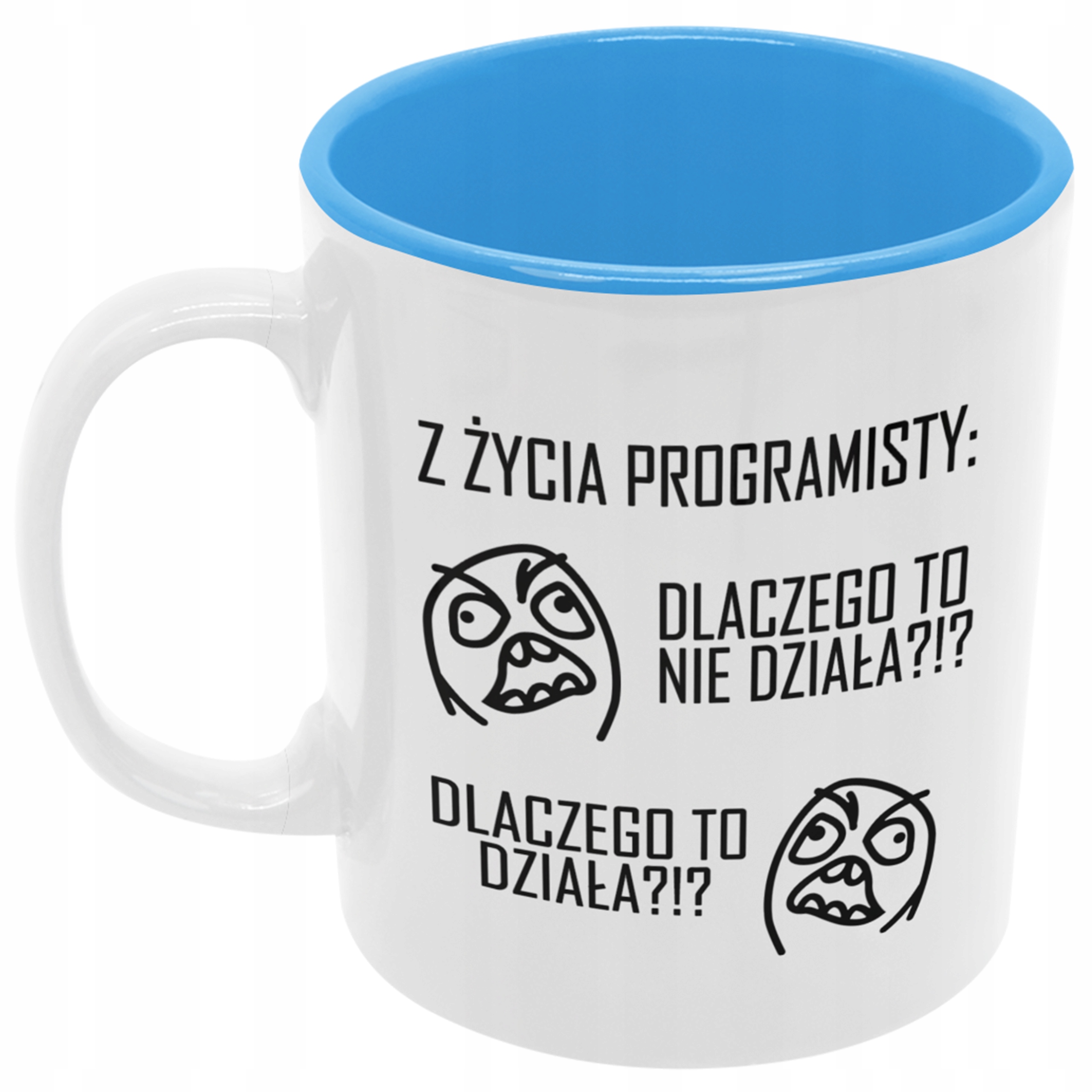 

Kubek Programista dla programisty memy niebieski