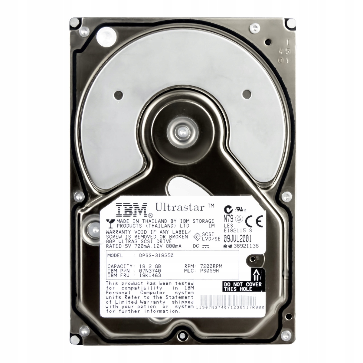 Ibm 19K1463 18.2GB 7.2K 4MB Scsi U160 3.5'' DPSS-318350