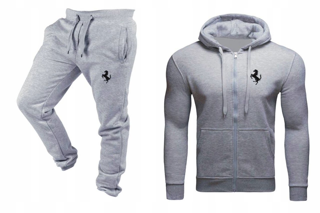 Tepláková Souprava Teplákovka Ferrari Pánská Rozepínací Šedá L