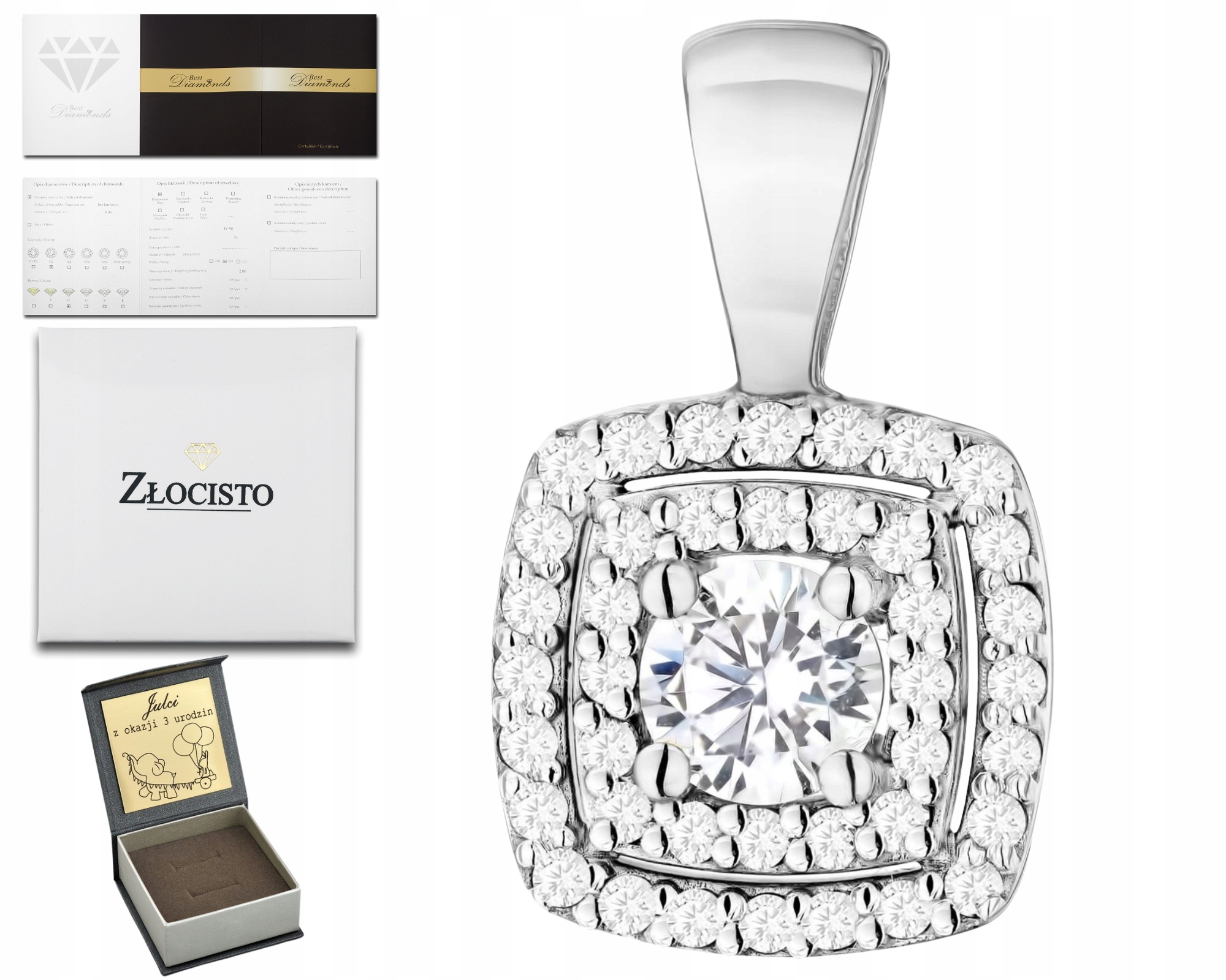 Přívěsek S Laboratorním Diamantem – Ušlechtilá Jednoduchost Bílého Zlata