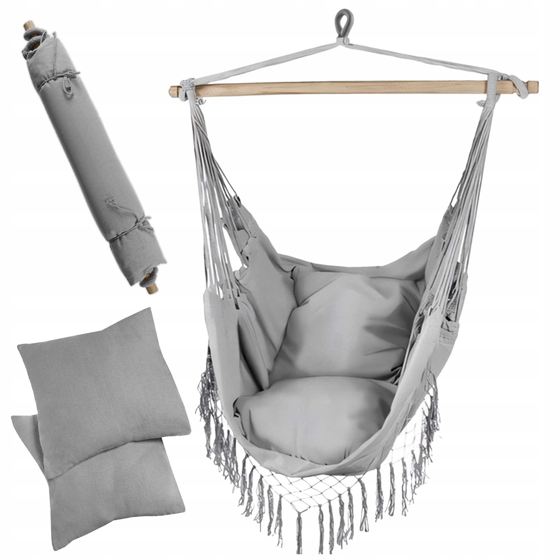 Závěsné Křeslo Brazilské Houpací Křeslo Houpací Síť 2 Polštáře 120 kg