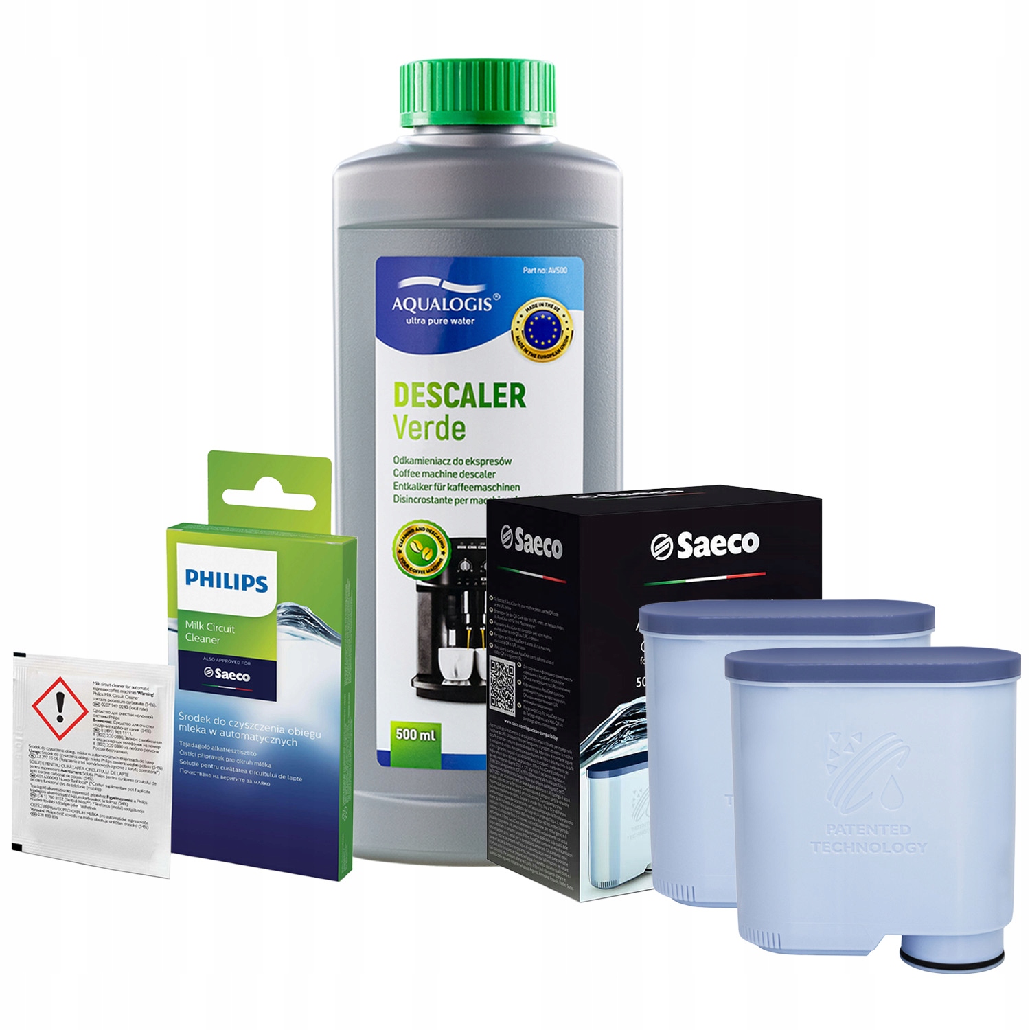 2x Filtr do kávovaru Saeco Aquaclean CA6903 Odvápňovač 500 ml prášek