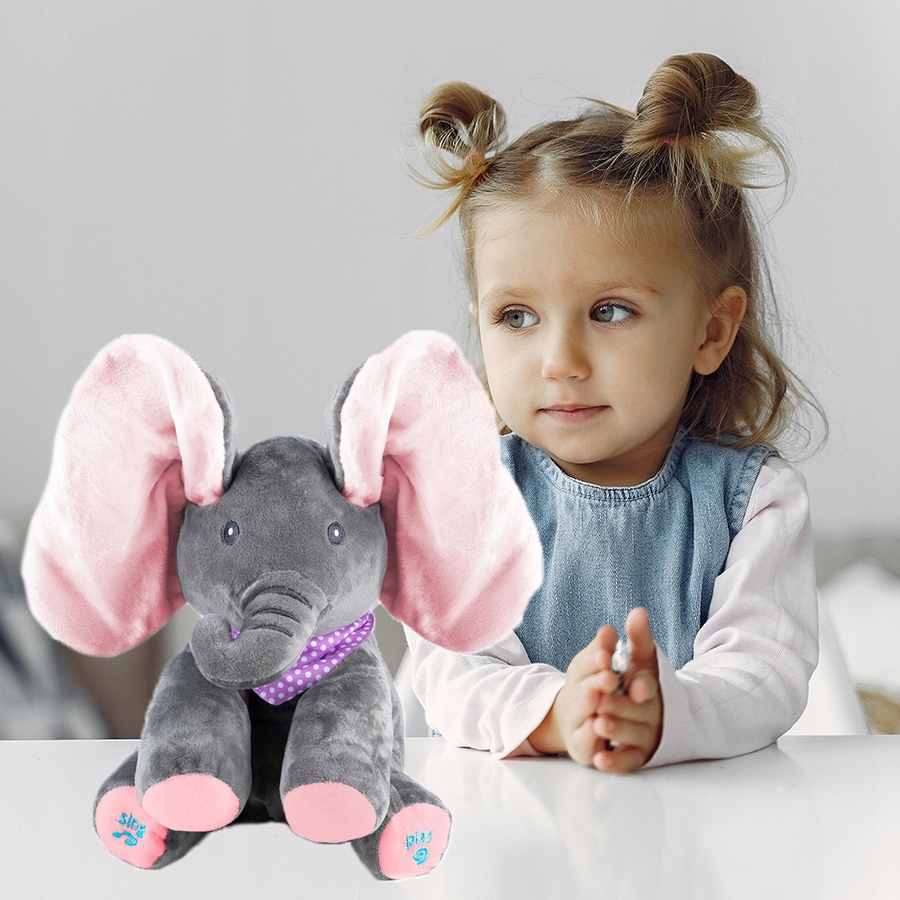 SŁONIK SŁOŃ PLUSZOWY MIŚ INTERAKTYWNY Śpiewający Grający AKUKU Maskotka Marka Stator