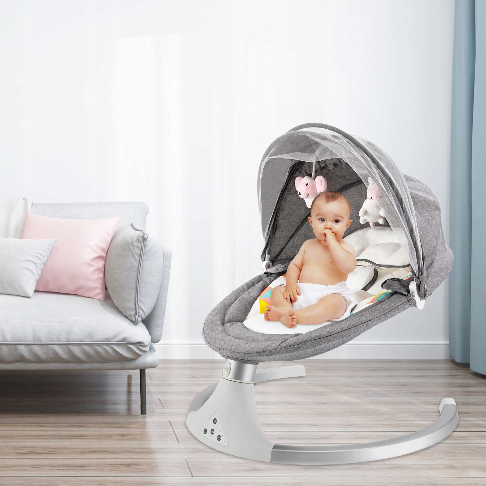 Elektryczny zdalnie sterowany bujaczek dla niemowląt Auto-Swing Model INNA