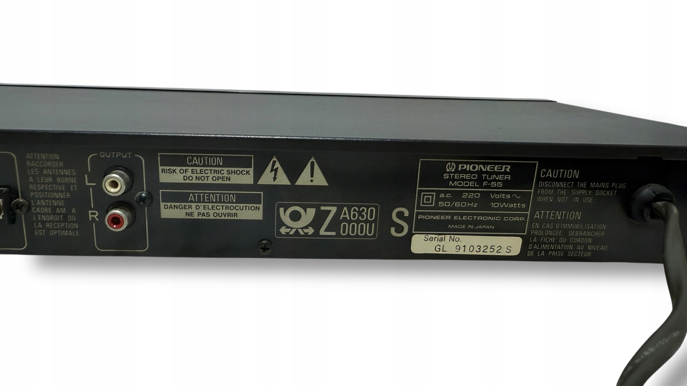 Tuner Pioneer F-55 Rodzaj cyfrowy