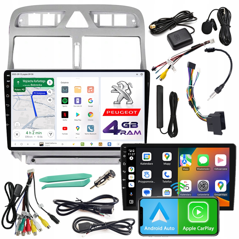 Autorádio Ncs D9 Peugeot 307 2001-2008 Android Navigace 4GB Lte