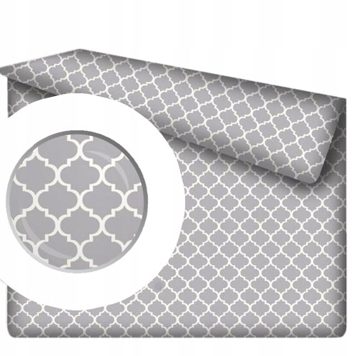 

Prześcieradło białe w szary wzór 140x200 cm