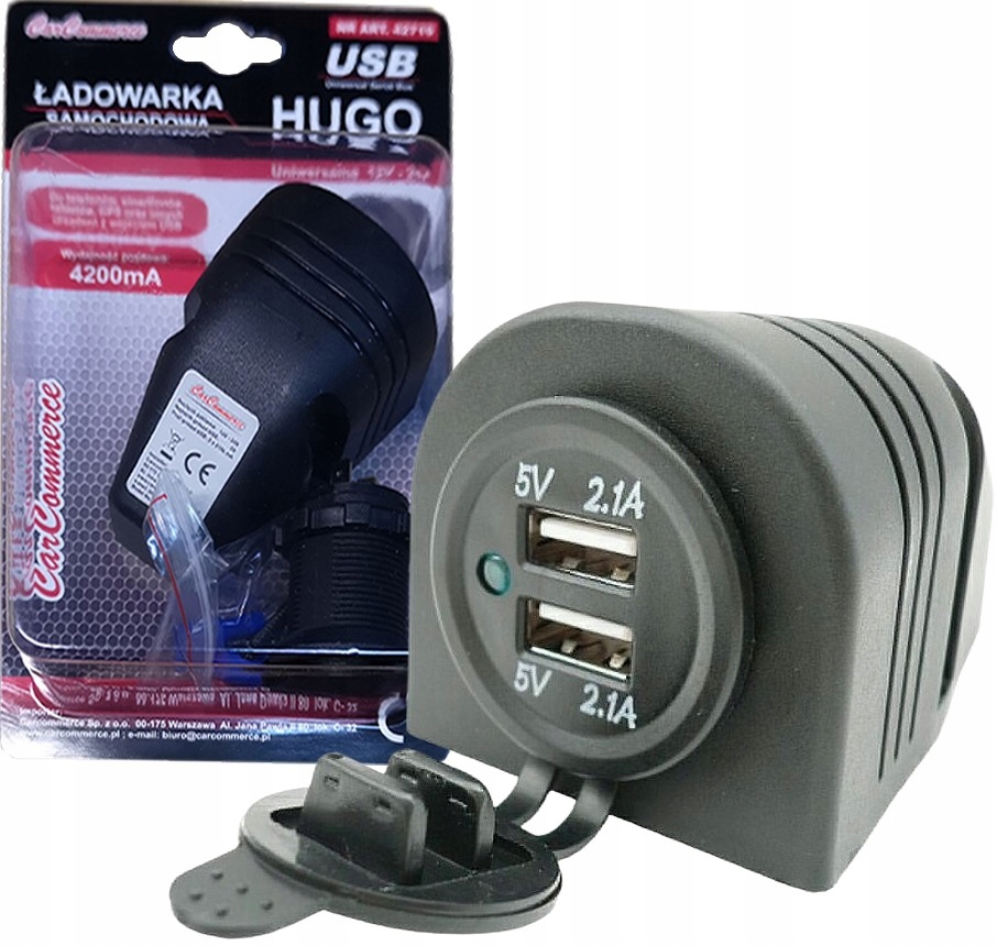 Ładowarka samochodowa USB 12V 24V 4200mA