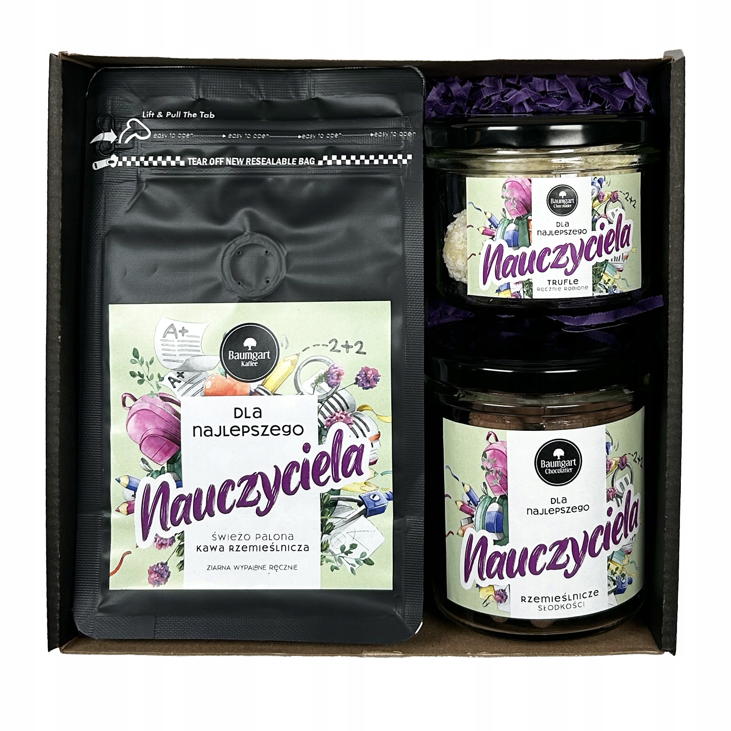 na Dzień Nauczyciela Kawa Mielona 200g Trufle Kokosowe i Nerkowce