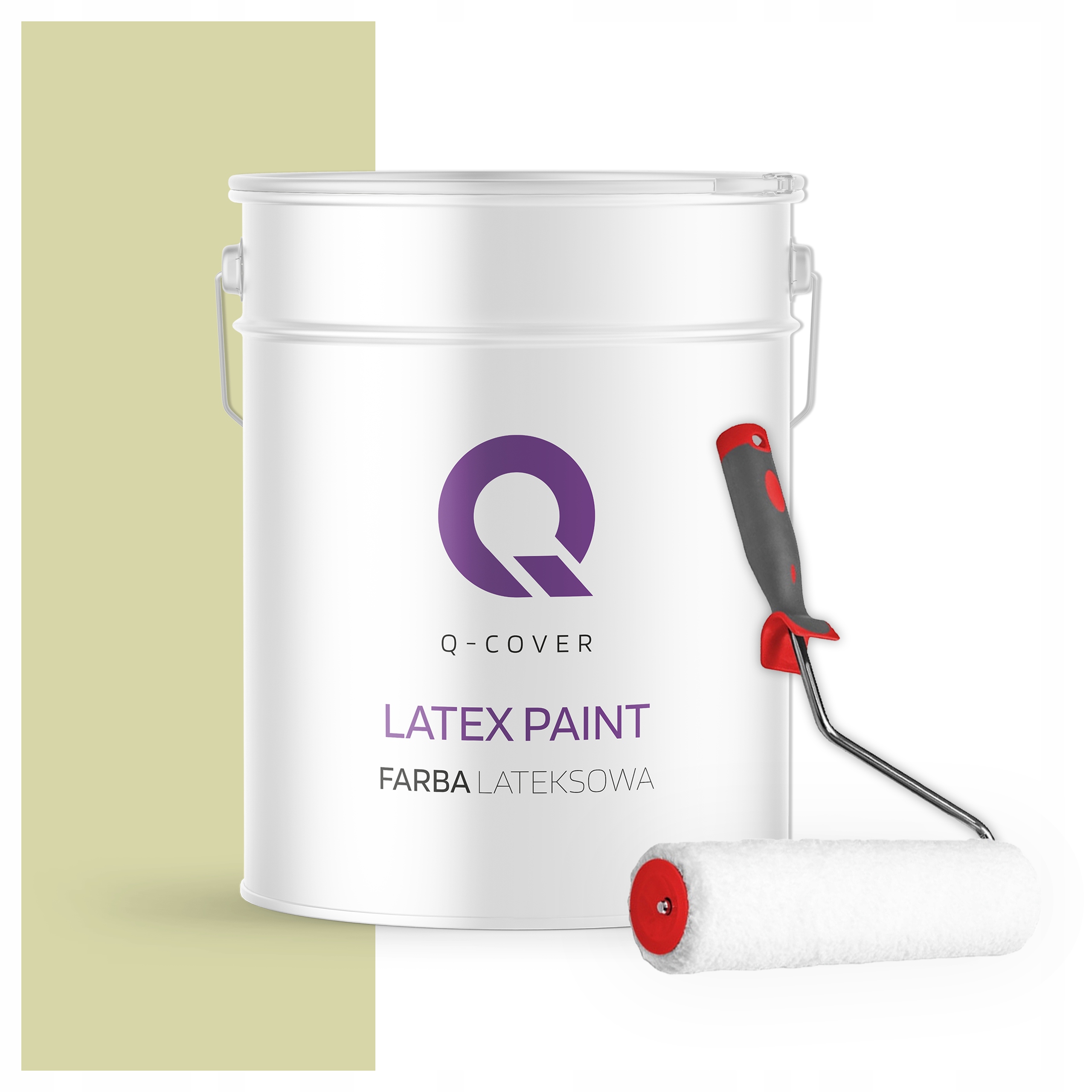 Latexová farba na steny stropov Hlboký mat 10L Hrachový svetlý valček