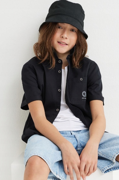 

H&m Bawełniana koszula z krótkim rękawem r 152 cm