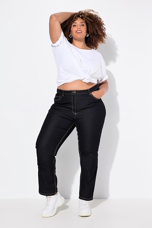 Ulla Popken Plus Size Dámské Džíny Modré Dlouhé 58 7AA