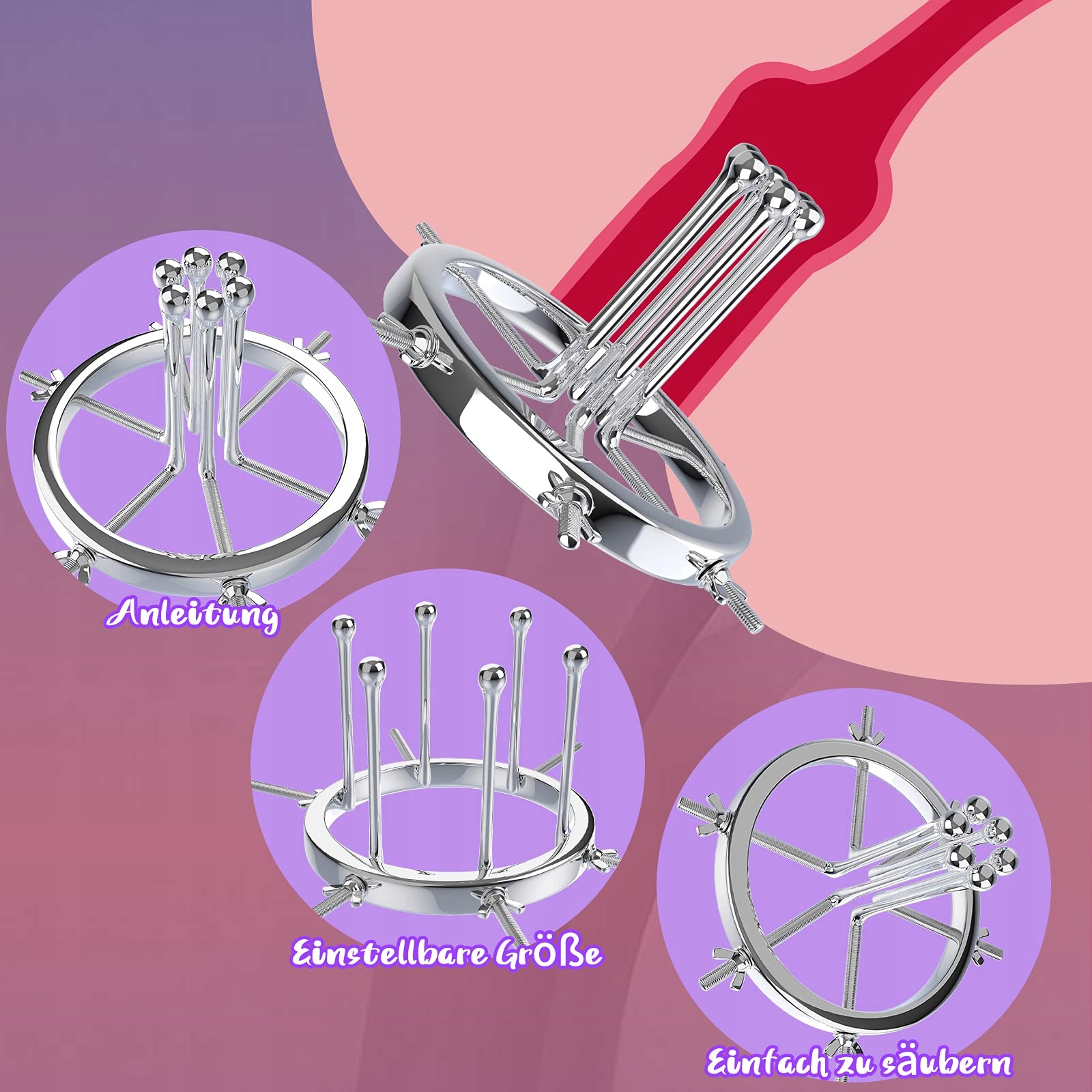 METALL Analny Expander Dilatator Speculum Fetysz BDSM Dla Mężczyzn i Kobiet — miniatura 4