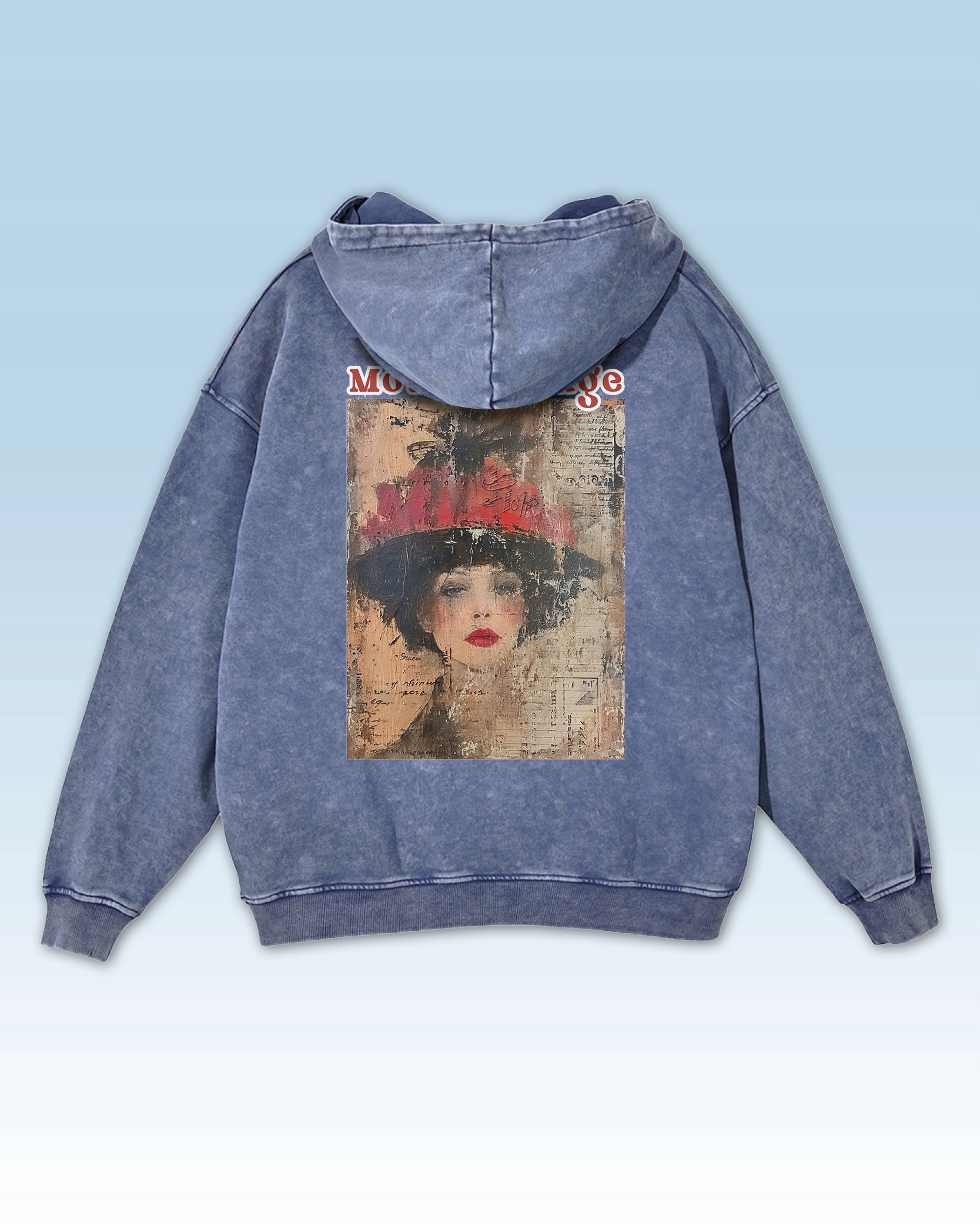 Mikina Moulin Rouge Retro Vintage Musical Paříž Umění Modrá M