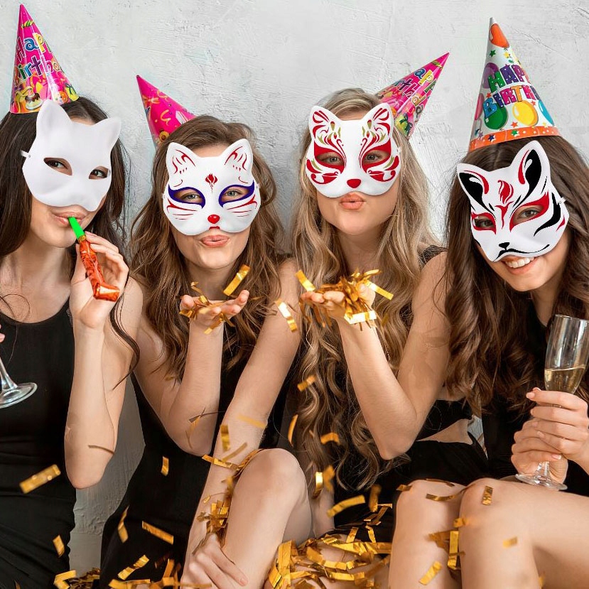 MASKA NA TWARZ DLA KOTA THERIAN COSPLAY DO MALOWANIA DIY BIAŁY PAPIER 10SZT Marka inny