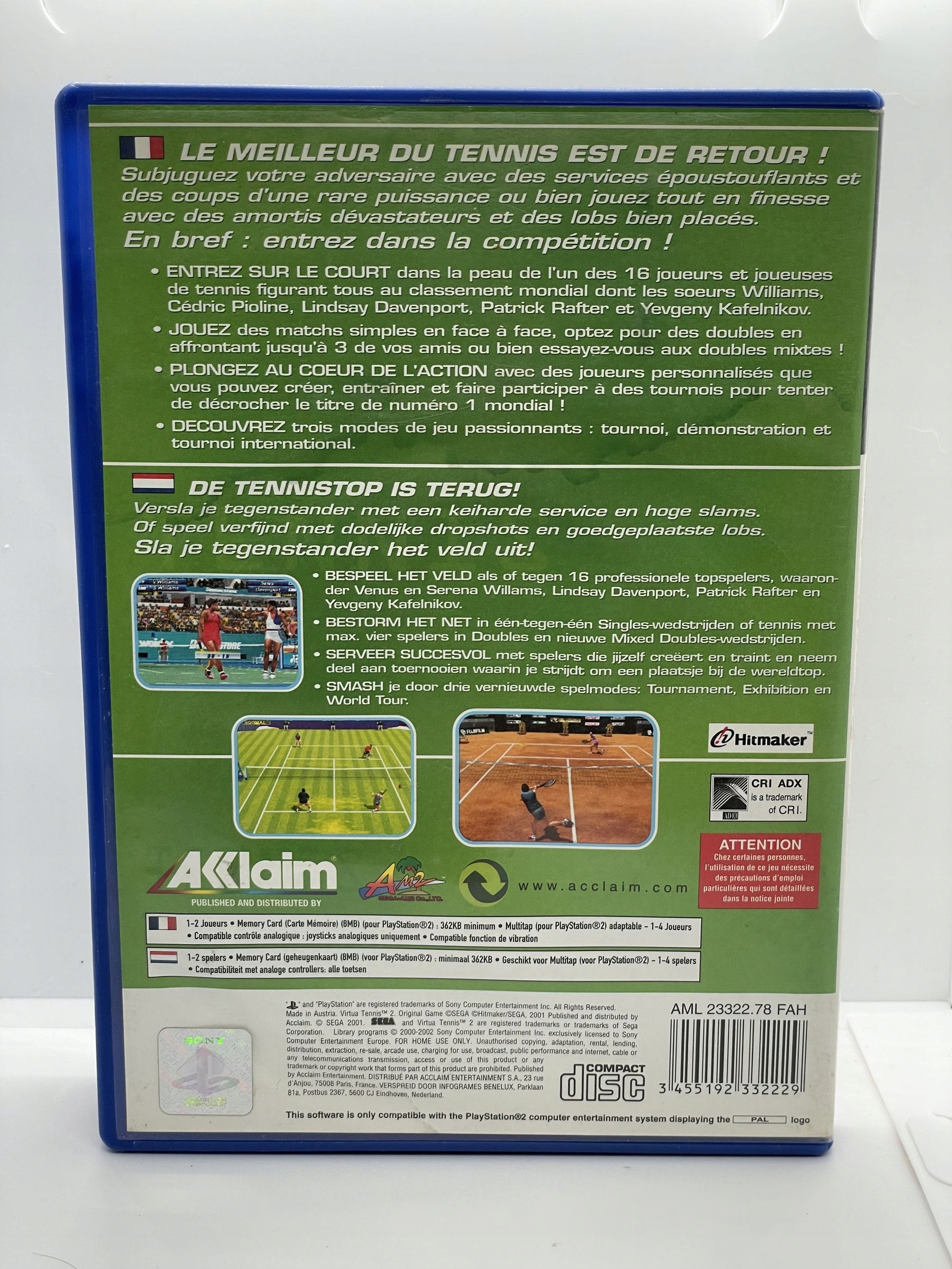 Virtua Tennis 2 PS2 Platforma PlayStation 2 (PS2)