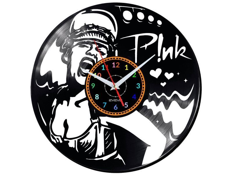 Pink Dárek Originální dekorace do domu Hodiny z vinylové desky