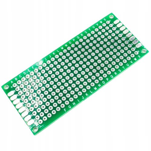 Płytka PCB prototypowa 3x7 cm dwustronna 340 otworów drukowana 2.54 mm