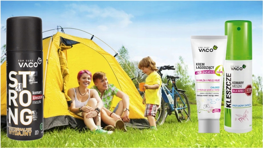 VACO RODZINNY ZESTAW KLESZCZE KOMARY 2xSPRAY+KREM Marka Vaco