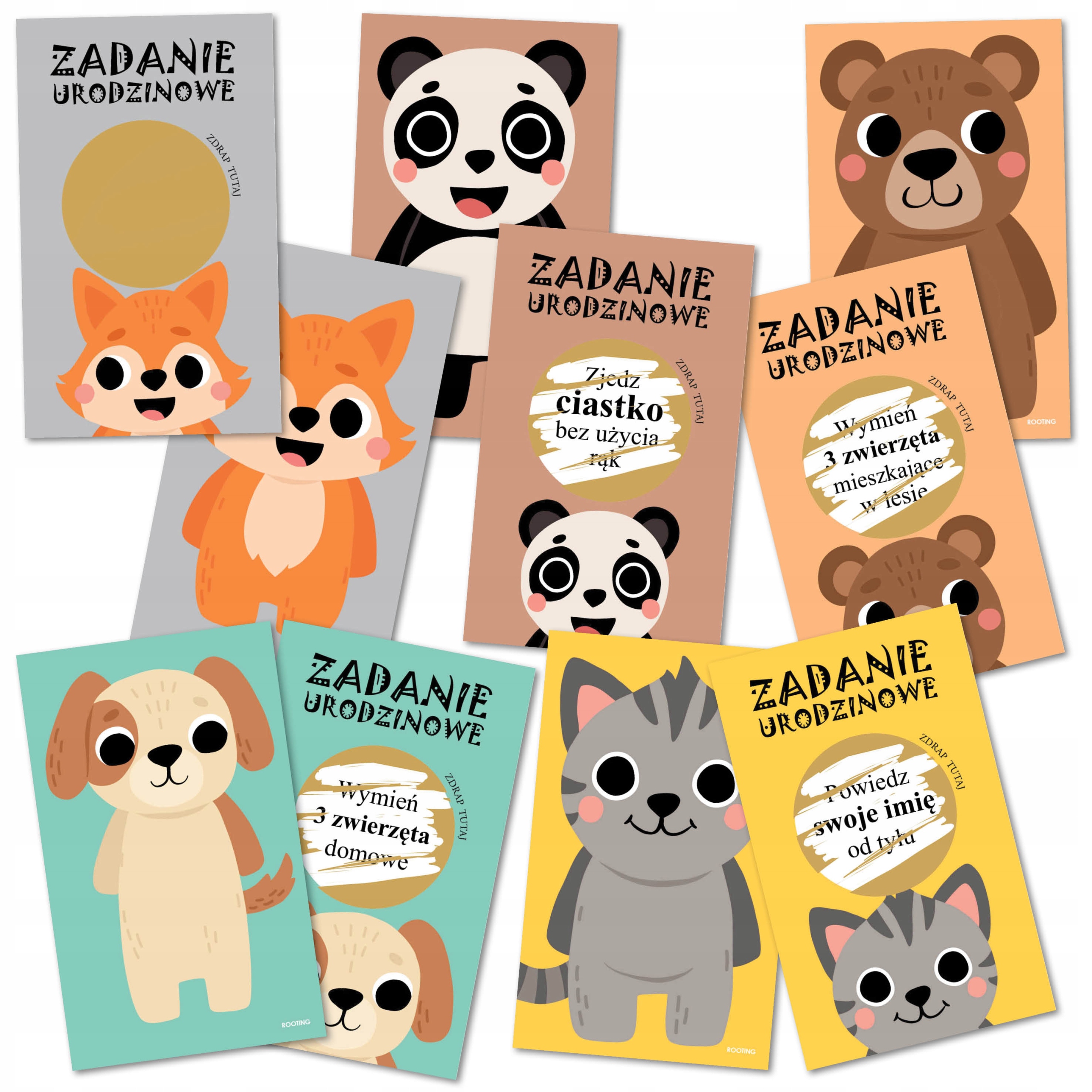 

25x Zdrapki Zadania Urodziny Zabawa dla dzieci 25x