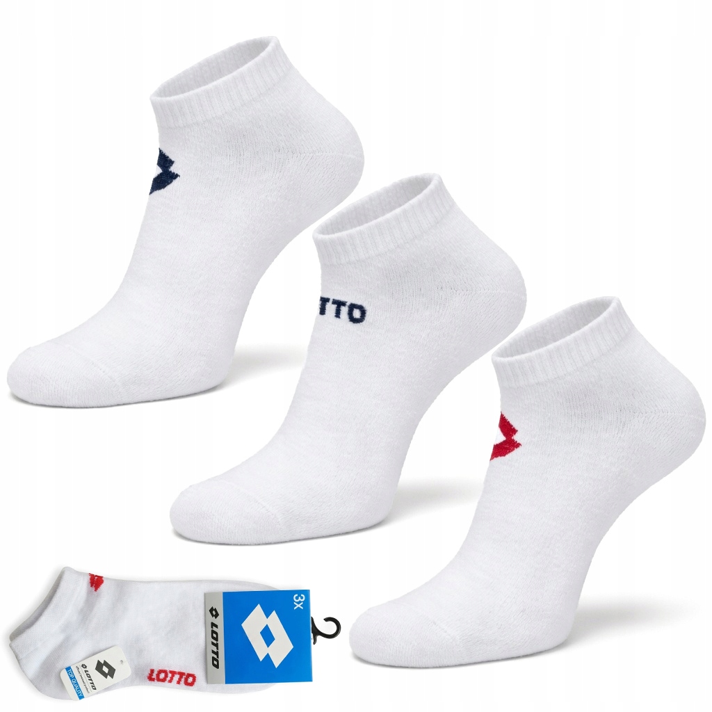 x3 Skarpetki Sportowe Stopki Lotto Sneaker Bawełniane 35-38