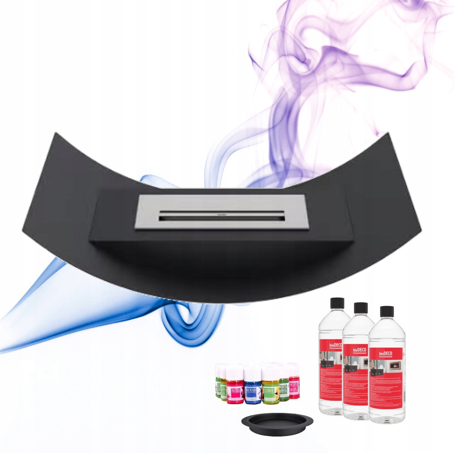 Biokrb do obývacího pokoje na terasu Biomisa černý biopalivo a vonné oleje