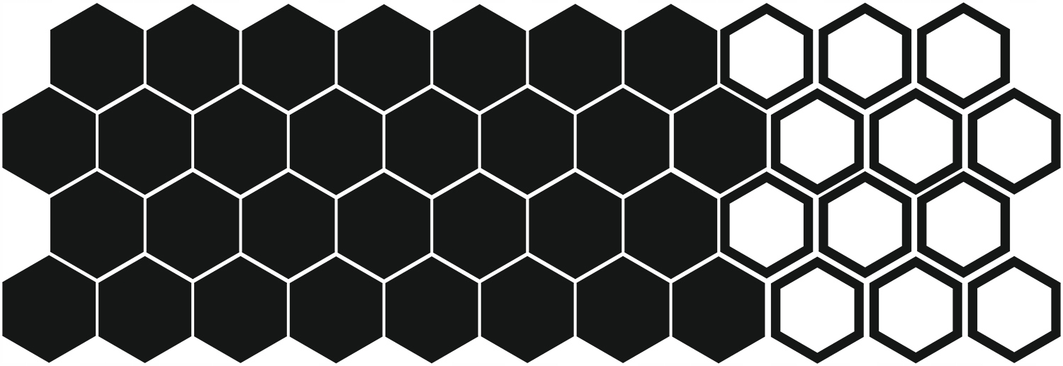 Naklejki Grafika na Auto Samochód Motyw Hexagon 42sztuki 10cm Puste Pełne