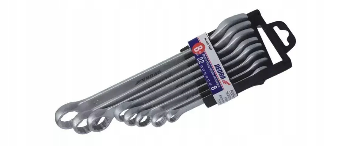 

Dedra 1403 Klucze Płasko-oczkowe 8SZT. 8-22MM