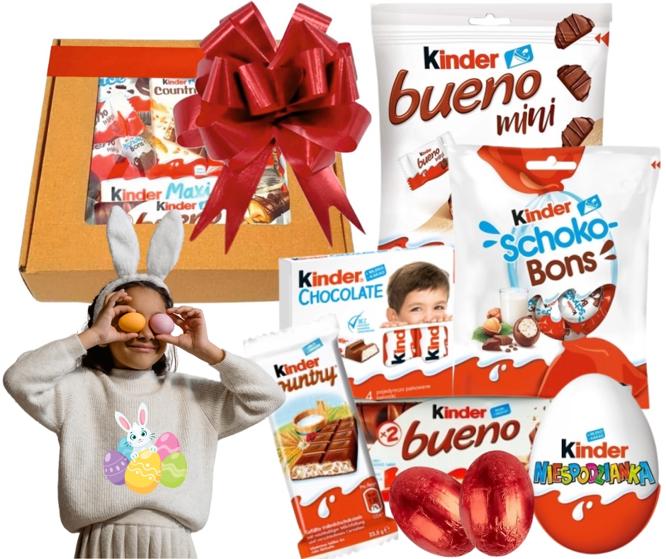 Balíček sladkostí box Kinder vajíčko na Velikonoce pro děti zajíčka Dárek
