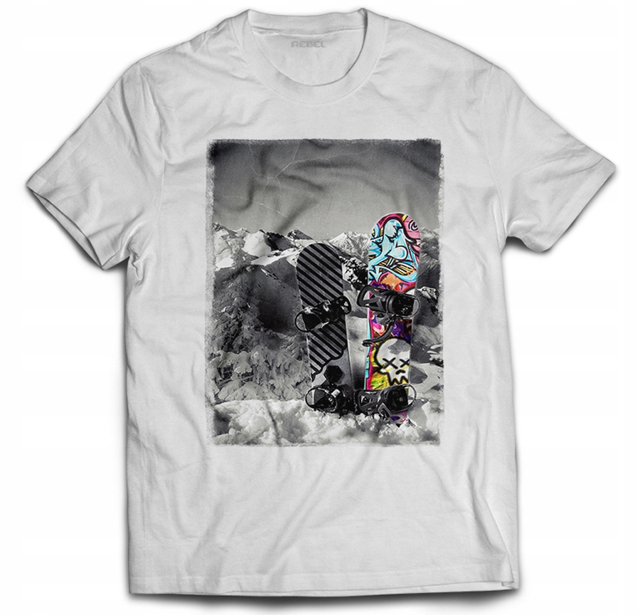 

Tshirt Snowboard Zima Stok Góry Ski Resort Narty L