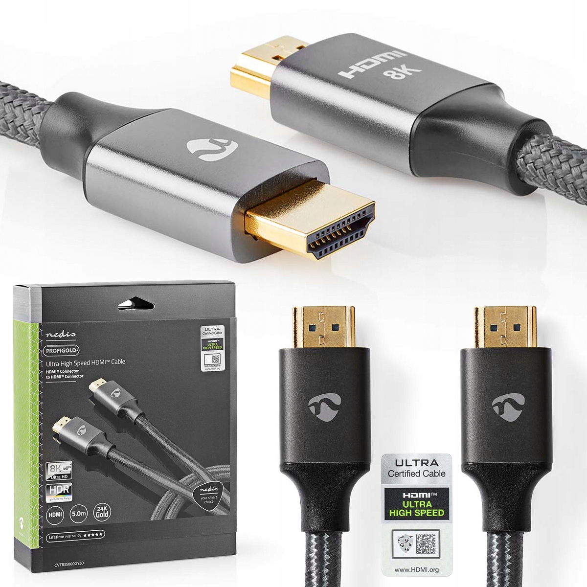 Nedis Profigold Kabel Ultra High Speed Hdmi Hdmi 2.1 8K 60Hz 48Gbps 5 m