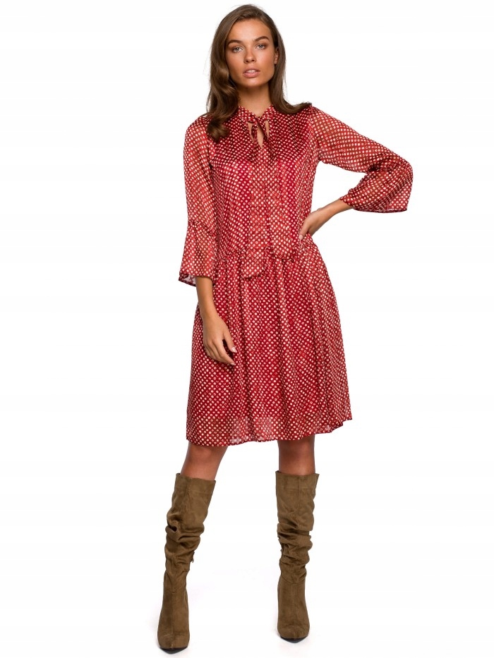 

Eu S S237 Sukienka szyfonowa z falbaną - model 2 E