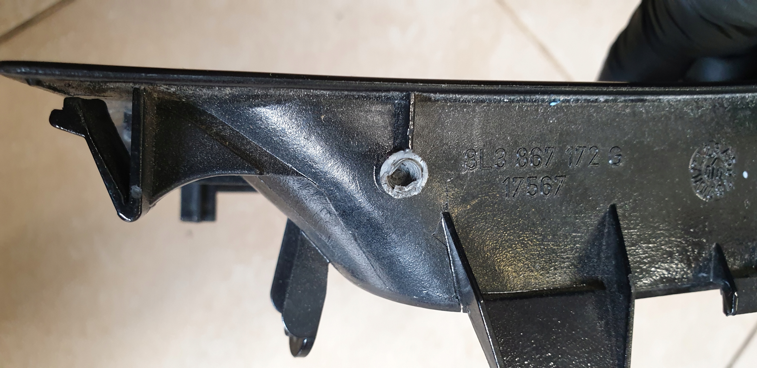 handle bracket door right front AUDI A3 8L 3D DEKOR PIANO OE EU