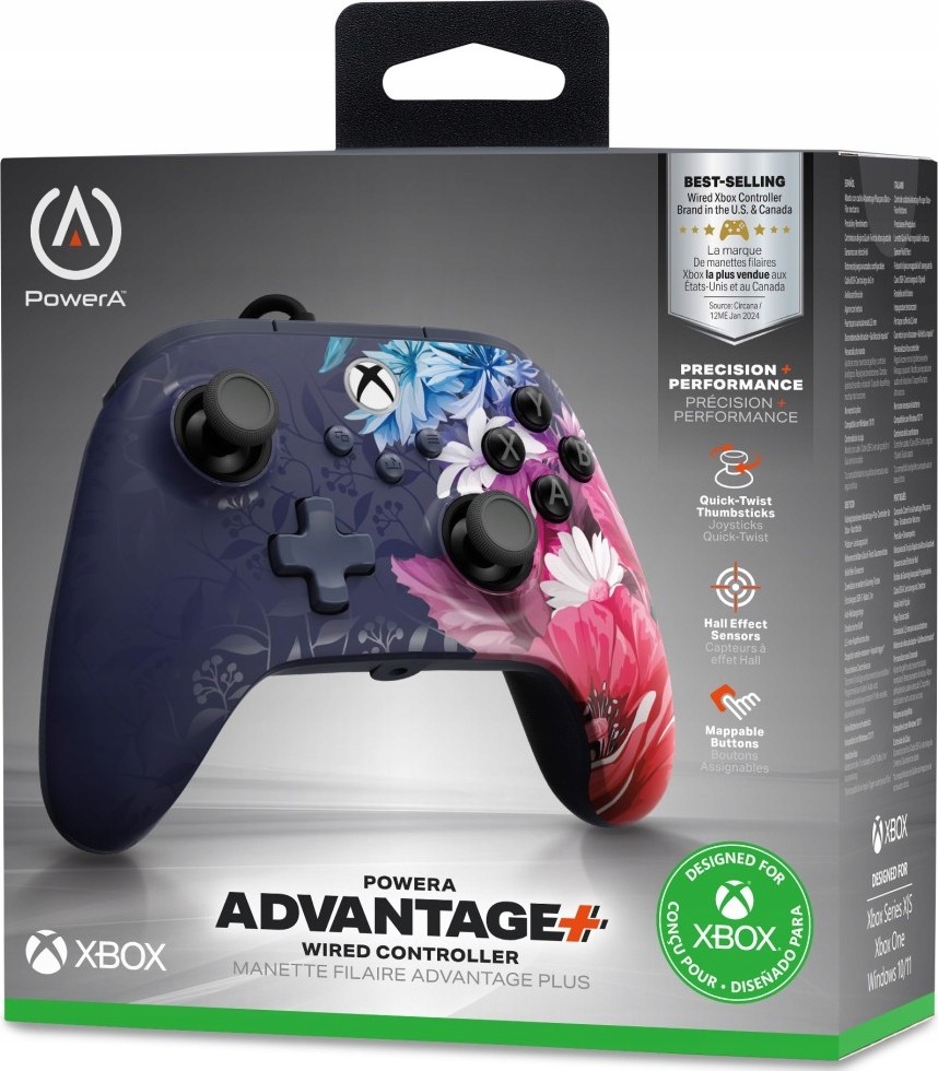 PowerA Xs Pad przewodowy Advantage Plus Night Blossom Xbox Series Pc