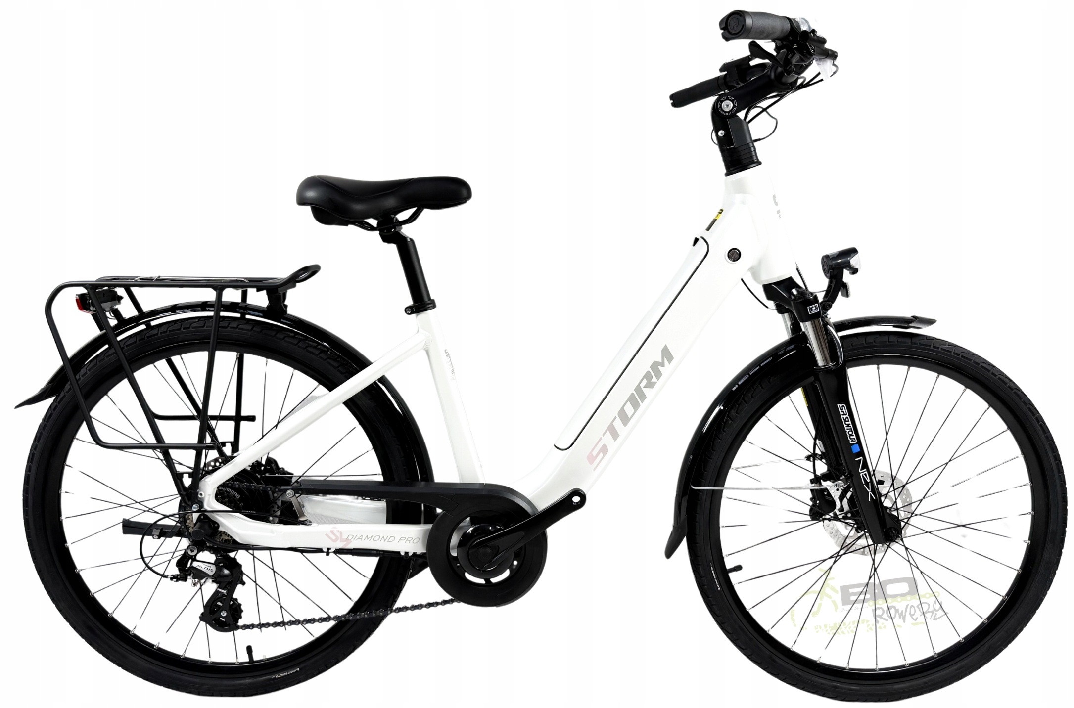 Rower miejski elektryczny Storm E-Diamond Pro (26'') R17 Lady perłowy