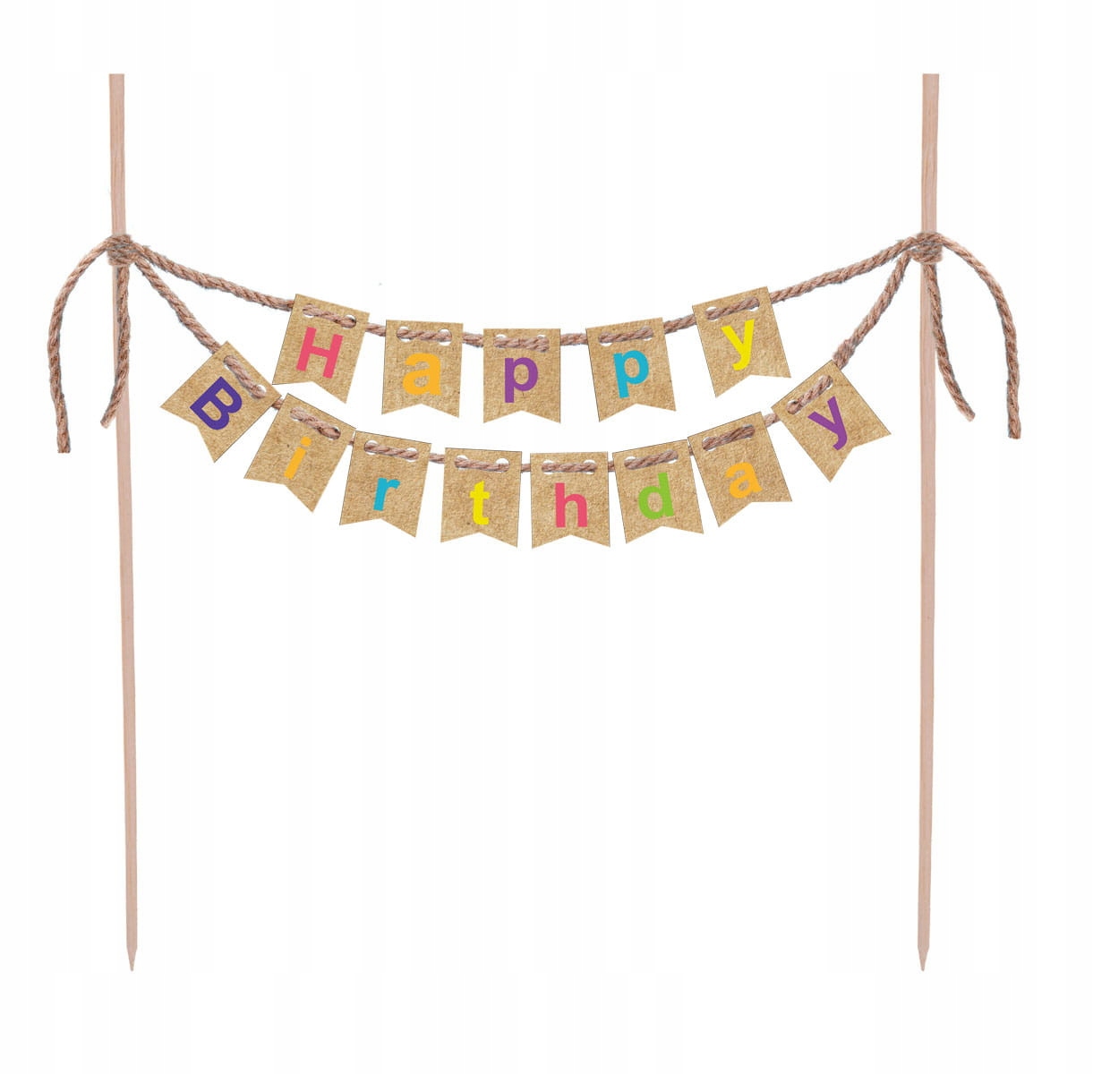 

Topper urodzinowy na tort - Happy Birthday, eko