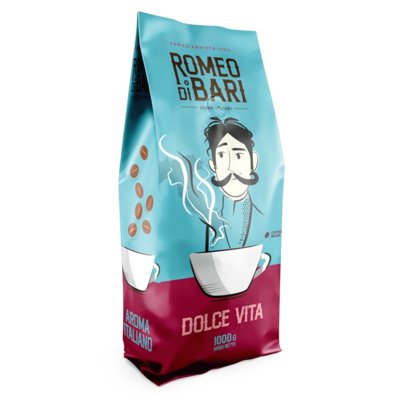 Levně Káva zrnková Romeo Di Bari Dolce Vita 100% arabica z polské pražírny 1 kg