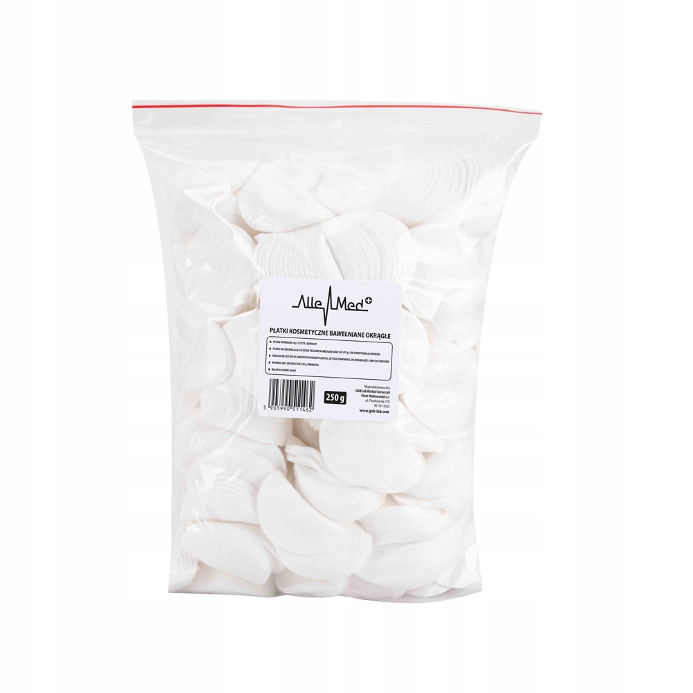 

Płatki kosmetyczne bawełniane okrągłe AlleMed 250g