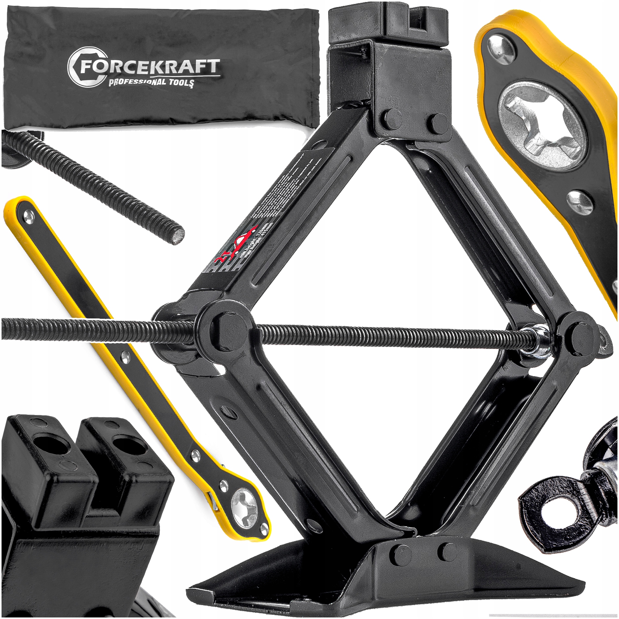 PODNOŚNIK SAMOCHODOWY TRAPEZOWY LEWAREK TRAPEZ MOCNY 2T PODNOSZENIE 41CM