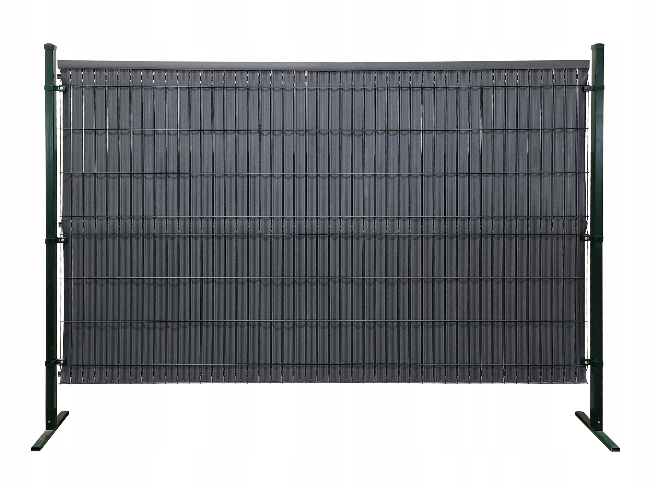 Vertikálne lišty pre panelové ploty 123 x 250 cm, šírka 62-80 mm, popolavé