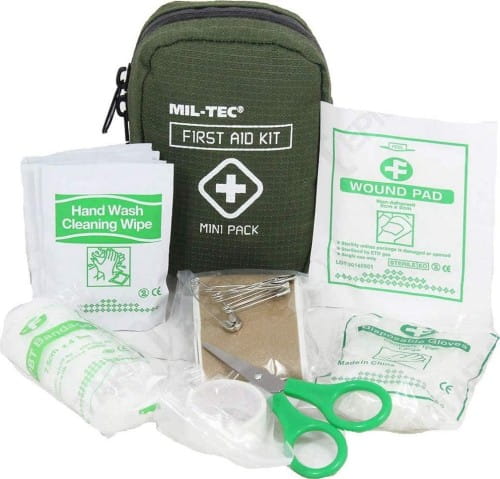 Apteczka Mil-Tec Mini Pack zielona, apteczka w wyposażeniem