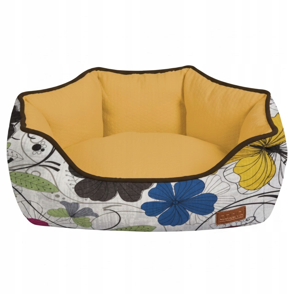 Levně Pelíšek pro psa Croci s měkkými, útulnými květy 60x50x20 cm