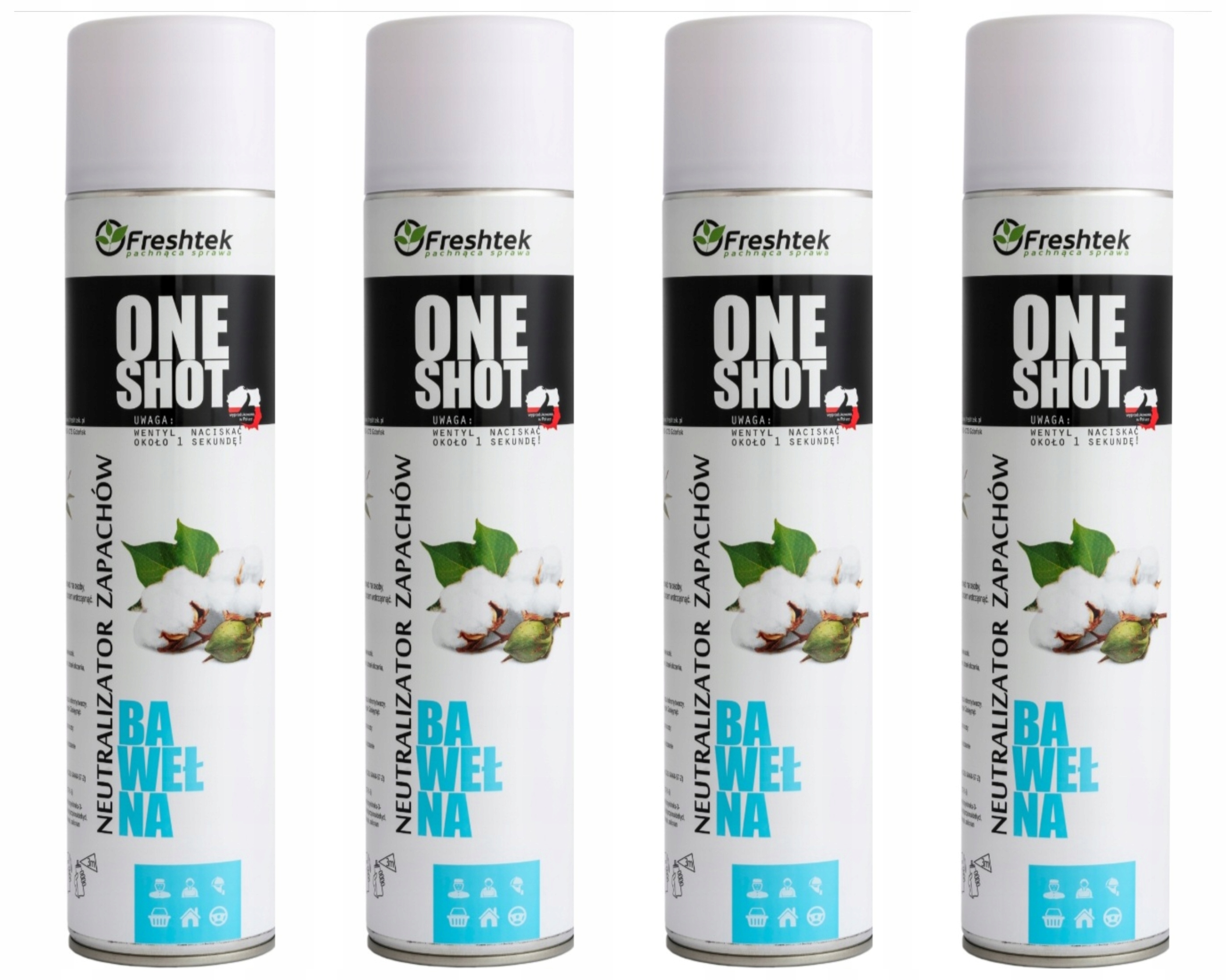 Set 4ks Freshtek Bavlna 600 ml Osvěžovač
