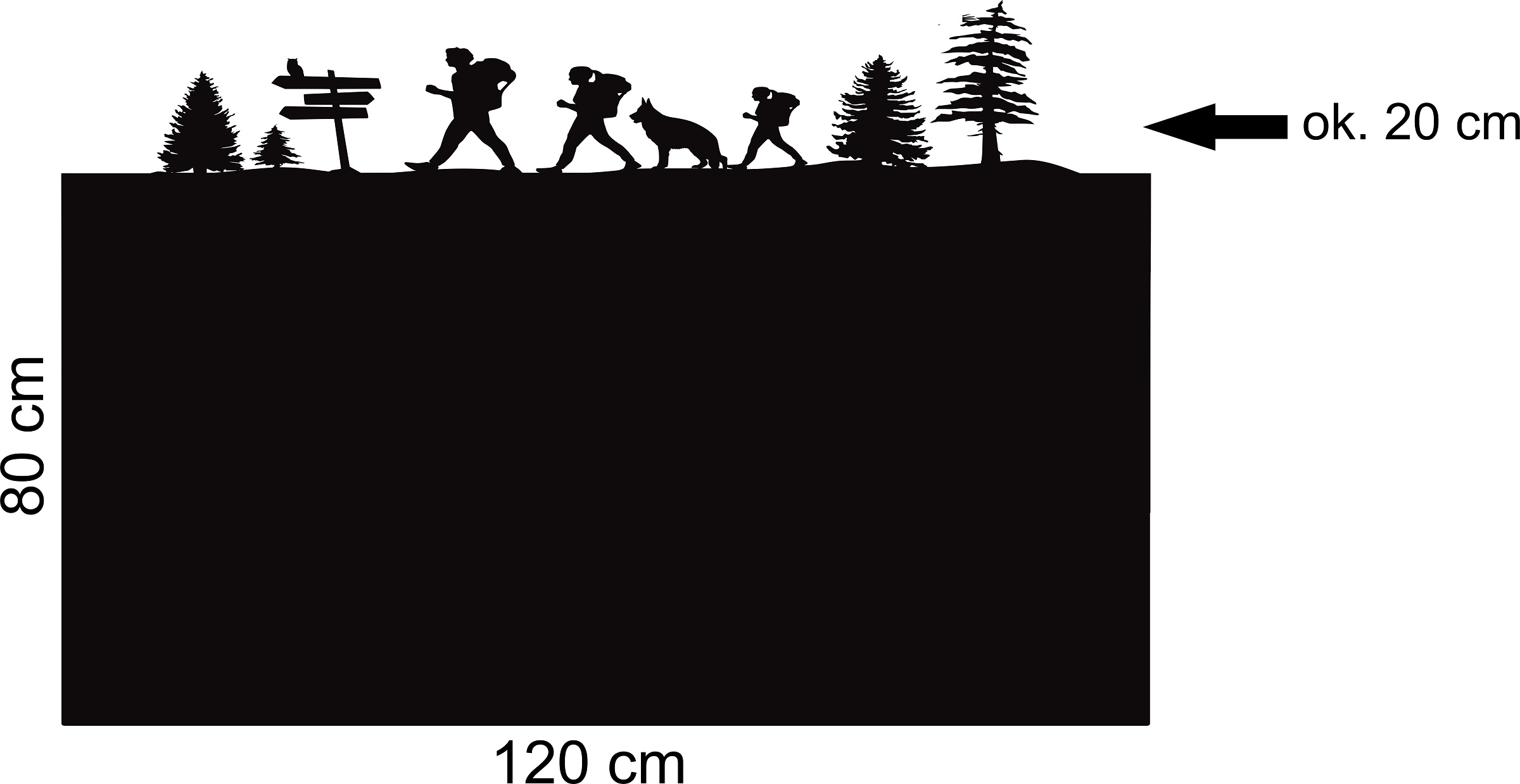 Metalová tabule magnety obdélník Pes Cestování Rodina 120x80