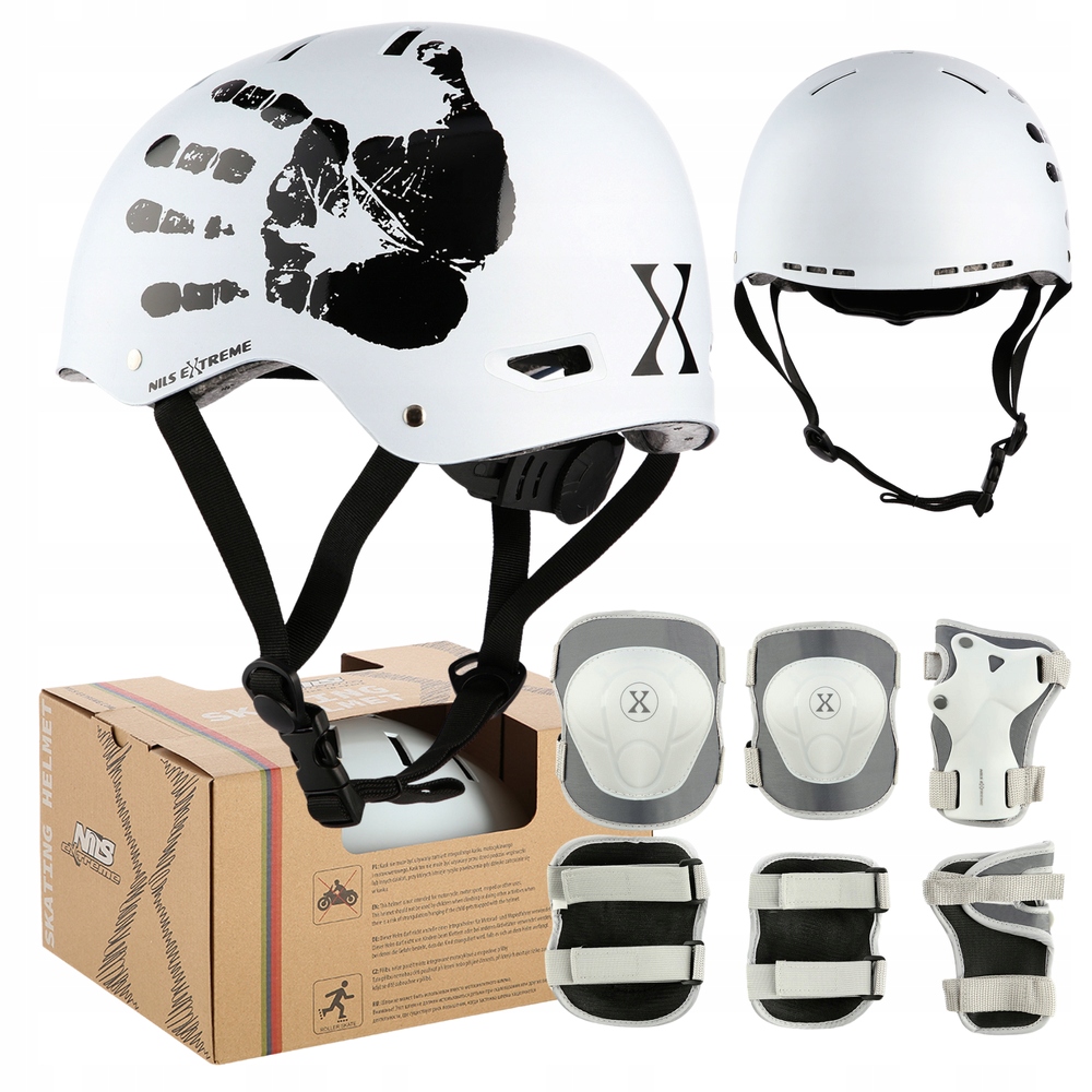Kask Rowerowy Z Regulacją Na Deskorolkę Orzeszek 58-61 cm Ochraniacze L