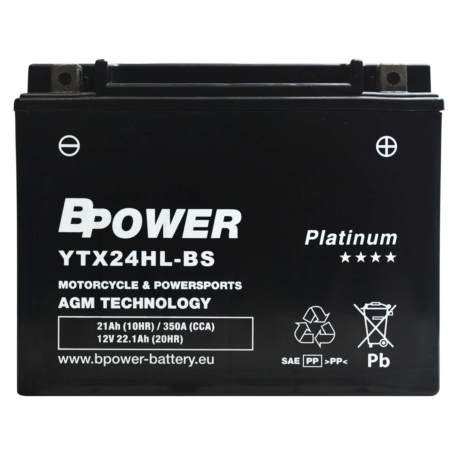 BPower Platinum Agm YTX24HL-BS 12V 21Ah 350A YTX24HL ETX24HL