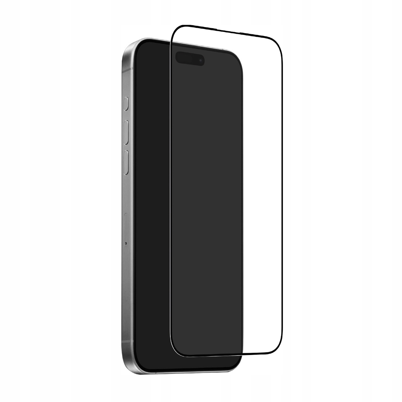 Tvrzené sklo na iPhone 17 Pro s aplikátorem a černým rámečkem Puro Frame