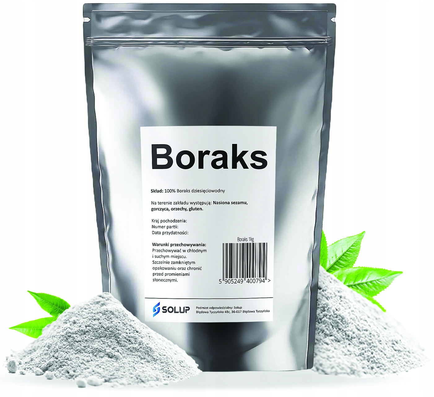 

Borax czysty Boraks Dziesięciowodny 99,9% Eko 3kg